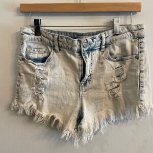Altar’d State Acid Wash Cut Off High Rise Jean Shorts 28
